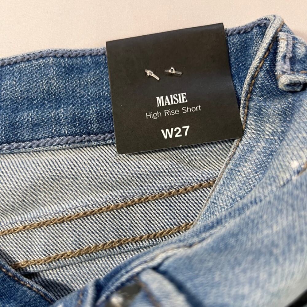 TRUE RELIGION Maisie High Rise Denim Shorts Med Wash Western Cowgirl Sz 27 NWT - Picture 7 of 10
